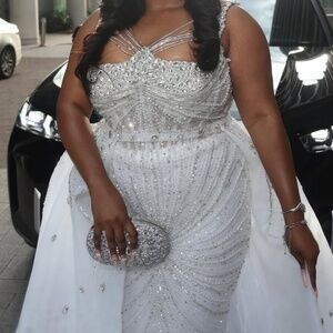 Glamorous Gold Beaded Prom Dress